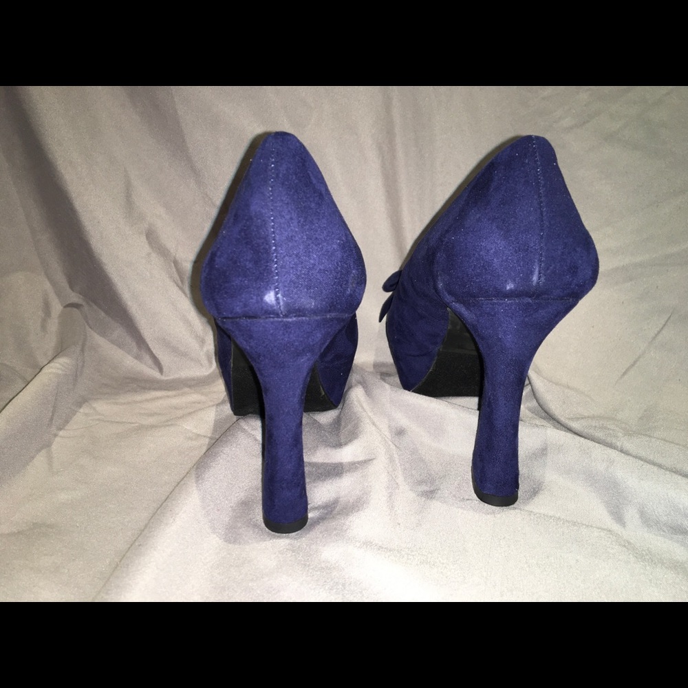 Versona blue velvet platform heels - Picture 3 of 6